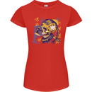 Viking Symbols Skull Womens Petite Cut T-Shirt Red