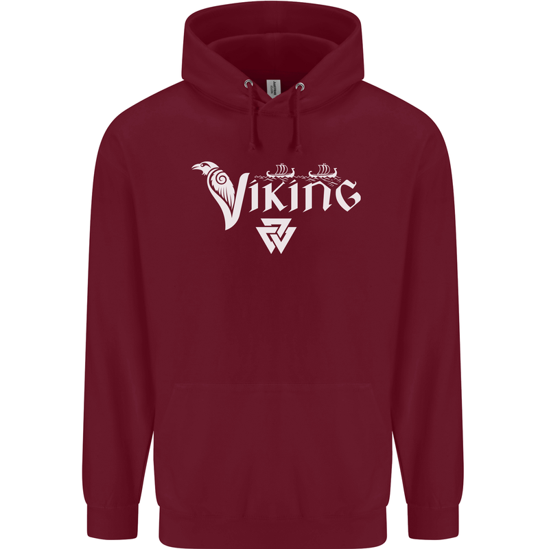 Viking Thor Odin Valhalla Norse Mythology Childrens Kids Hoodie Maroon