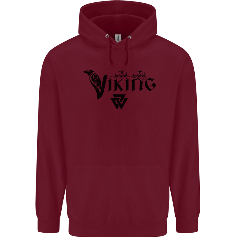 Viking Thor Odin Valhalla Norse Mythology Childrens Kids Hoodie Maroon