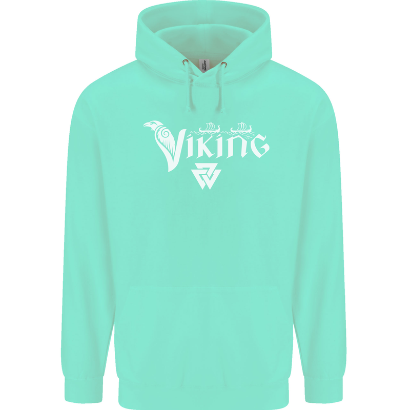 Viking Thor Odin Valhalla Norse Mythology Childrens Kids Hoodie Peppermint