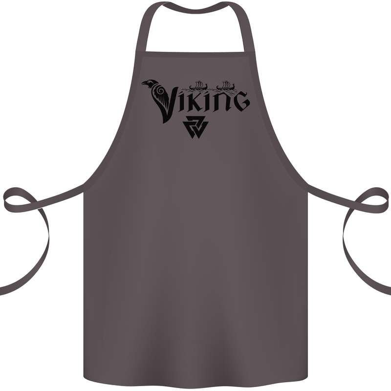Viking Thor Odin Valhalla Norse Mythology Cotton Apron 100% Organic Dark Grey