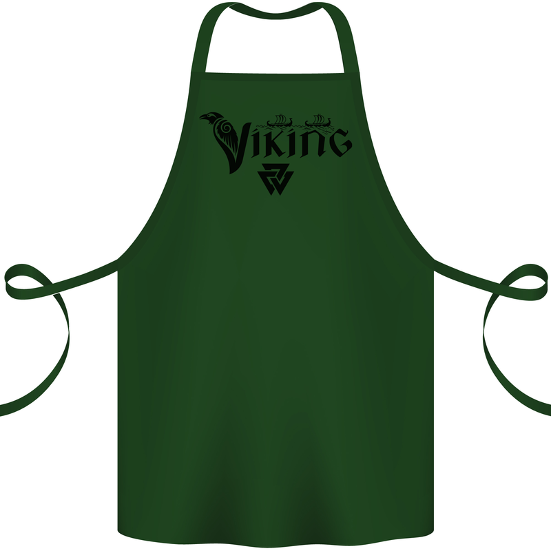 Viking Thor Odin Valhalla Norse Mythology Cotton Apron 100% Organic Forest Green