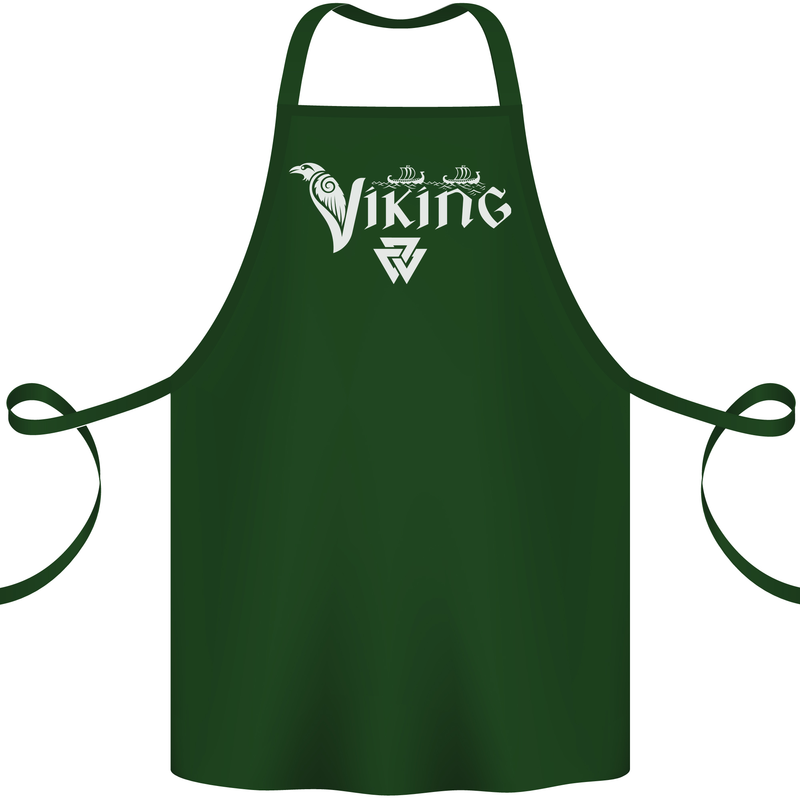 Viking Thor Odin Valhalla Norse Mythology Cotton Apron 100% Organic Forest Green