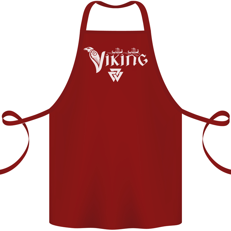 Viking Thor Odin Valhalla Norse Mythology Cotton Apron 100% Organic Maroon