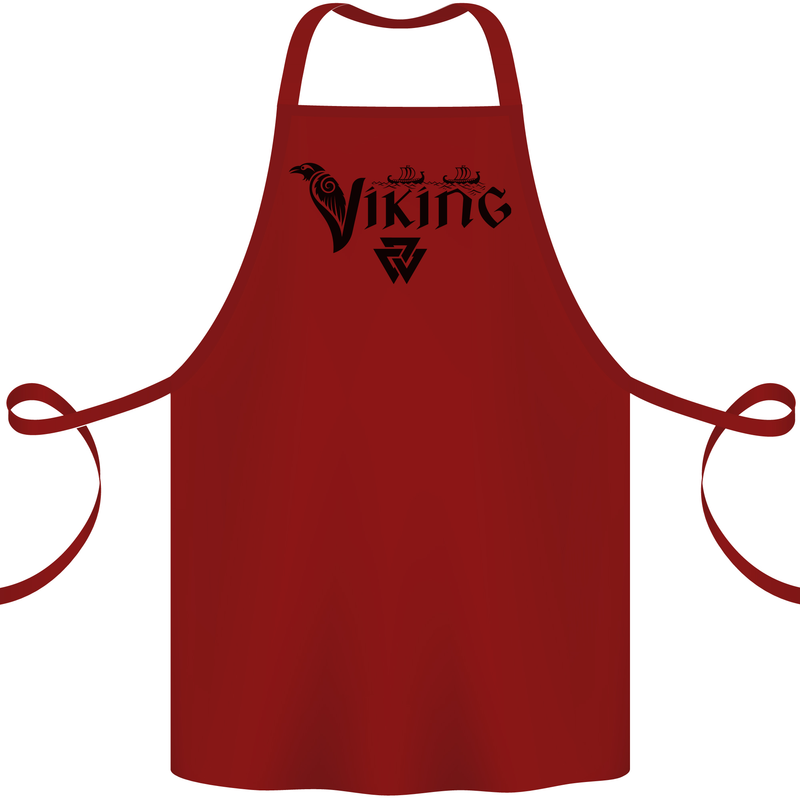 Viking Thor Odin Valhalla Norse Mythology Cotton Apron 100% Organic Maroon