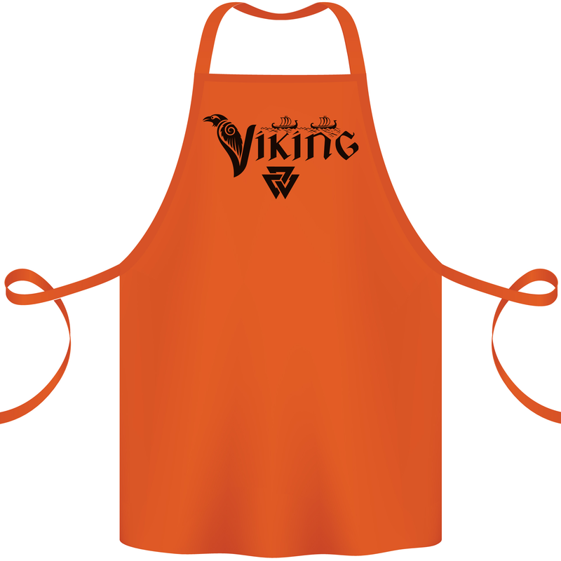 Viking Thor Odin Valhalla Norse Mythology Cotton Apron 100% Organic Orange