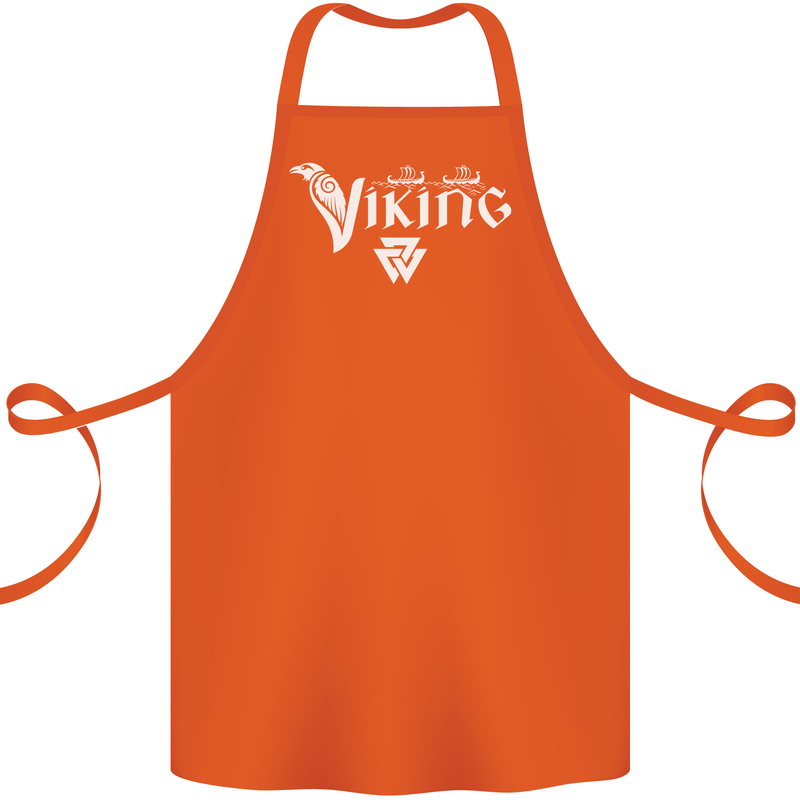 Viking Thor Odin Valhalla Norse Mythology Cotton Apron 100% Organic Orange