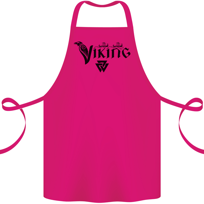 Viking Thor Odin Valhalla Norse Mythology Cotton Apron 100% Organic Pink