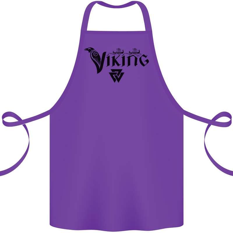 Viking Thor Odin Valhalla Norse Mythology Cotton Apron 100% Organic Purple