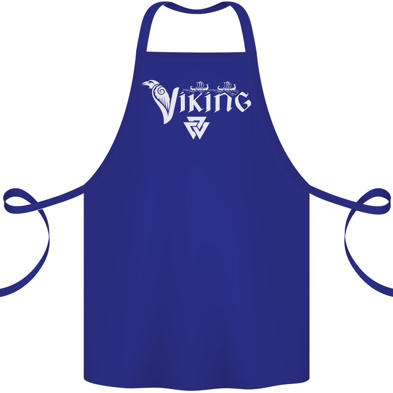 Viking Thor Odin Valhalla Norse Mythology Cotton Apron 100% Organic Royal Blue