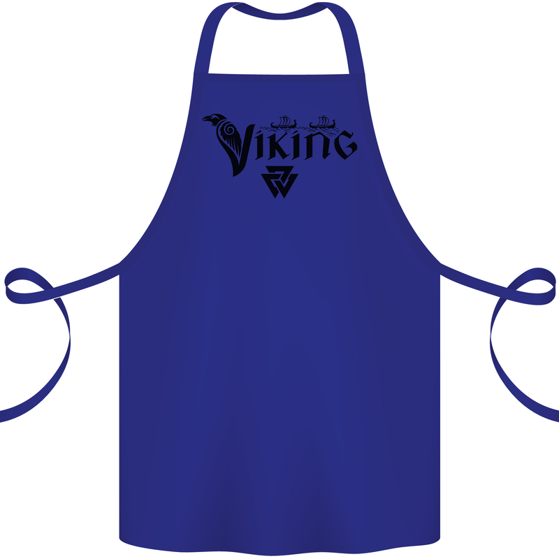 Viking Thor Odin Valhalla Norse Mythology Cotton Apron 100% Organic Royal Blue