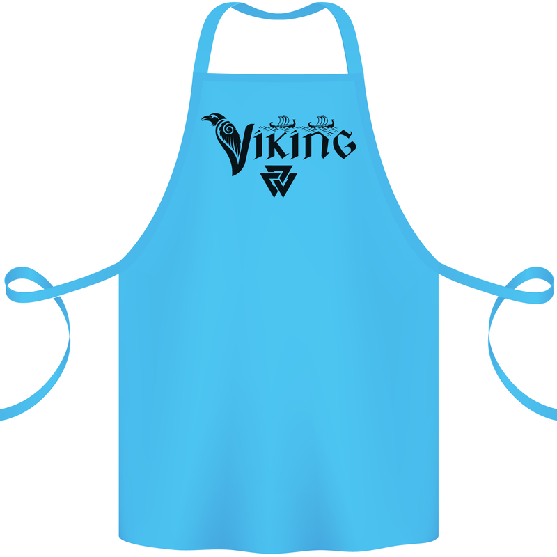 Viking Thor Odin Valhalla Norse Mythology Cotton Apron 100% Organic Turquoise