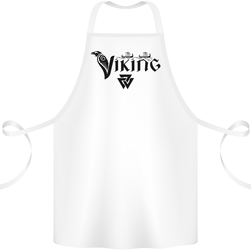 Viking Thor Odin Valhalla Norse Mythology Cotton Apron 100% Organic White