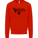 Viking Thor Odin Valhalla Norse Mythology Kids Sweatshirt Jumper Bright Red