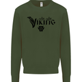 Viking Thor Odin Valhalla Norse Mythology Kids Sweatshirt Jumper Forest Green