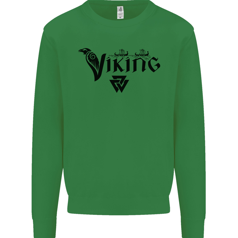 Viking Thor Odin Valhalla Norse Mythology Kids Sweatshirt Jumper Irish Green