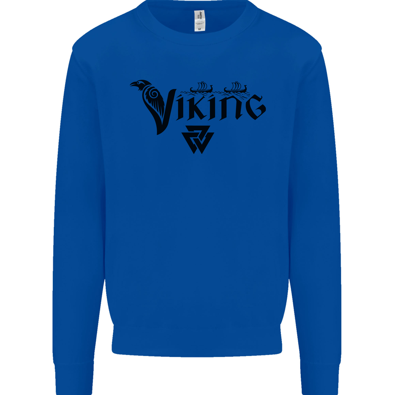 Viking Thor Odin Valhalla Norse Mythology Kids Sweatshirt Jumper Royal Blue
