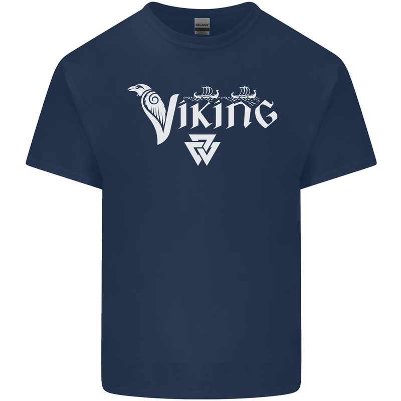 Viking Thor Odin Valhalla Norse Mythology Kids T-Shirt Childrens Navy Blue
