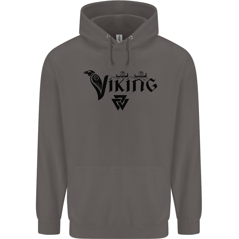 Viking Thor Odin Valhalla Norse Mythology Mens 80% Cotton Hoodie Charcoal