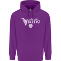 Viking Thor Odin Valhalla Norse Mythology Mens 80% Cotton Hoodie Purple