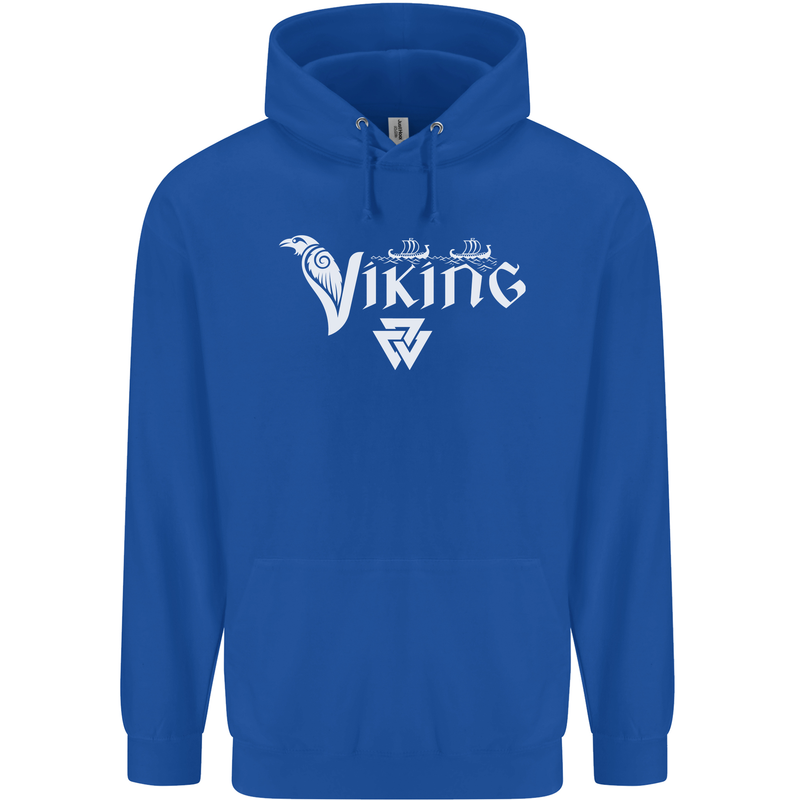 Viking Thor Odin Valhalla Norse Mythology Mens 80% Cotton Hoodie Royal Blue