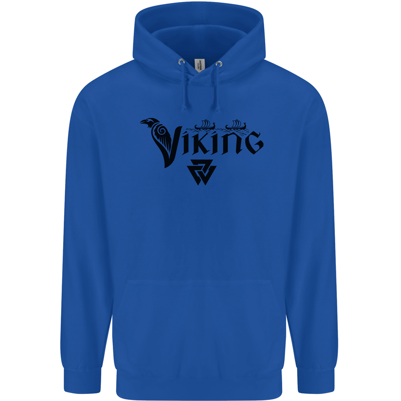 Viking Thor Odin Valhalla Norse Mythology Mens 80% Cotton Hoodie Royal Blue