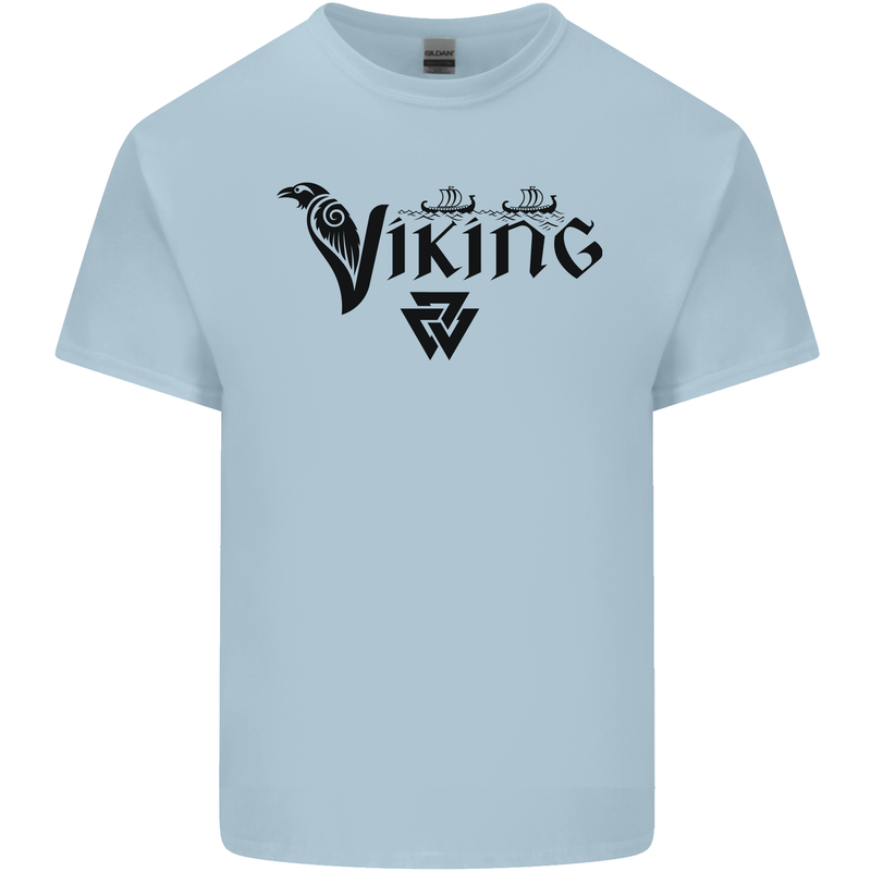 Viking Thor Odin Valhalla Norse Mythology Mens Cotton T-Shirt Tee Top Light Blue