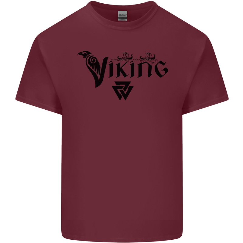 Viking Thor Odin Valhalla Norse Mythology Mens Cotton T-Shirt Tee Top Maroon