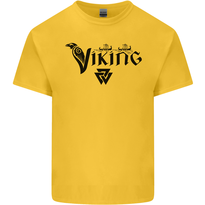 Viking Thor Odin Valhalla Norse Mythology Mens Cotton T-Shirt Tee Top Yellow