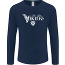 Viking Thor Odin Valhalla Norse Mythology Mens Long Sleeve T-Shirt Navy Blue