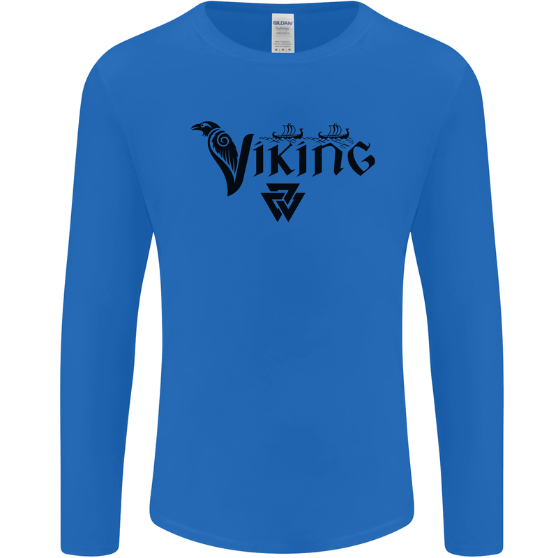 Viking Thor Odin Valhalla Norse Mythology Mens Long Sleeve T-Shirt Royal Blue