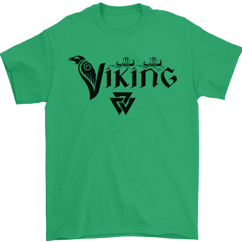 Viking Thor Odin Valhalla Norse Mythology Mens T-Shirt Cotton Gildan Irish Green