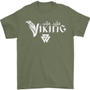 Viking Thor Odin Valhalla Norse Mythology Mens T-Shirt Cotton Gildan Military Green