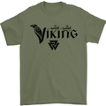 Viking Thor Odin Valhalla Norse Mythology Mens T-Shirt Cotton Gildan Military Green