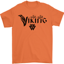 Viking Thor Odin Valhalla Norse Mythology Mens T-Shirt Cotton Gildan Orange