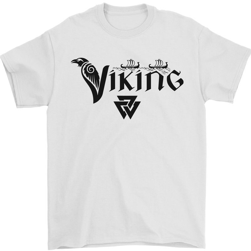 Viking Thor Odin Valhalla Norse Mythology Mens T-Shirt Cotton Gildan White