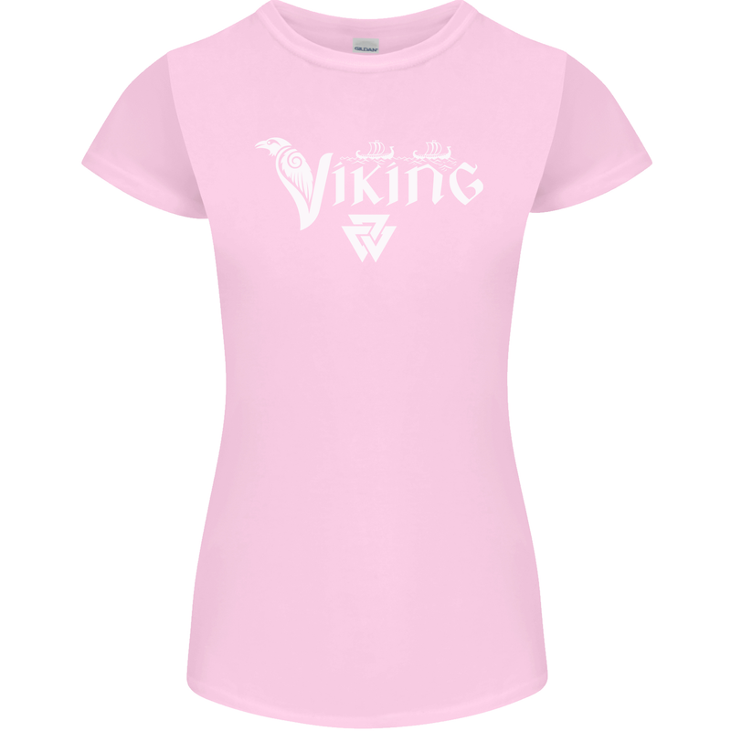 Viking Thor Odin Valhalla Norse Mythology Womens Petite Cut T-Shirt Light Pink