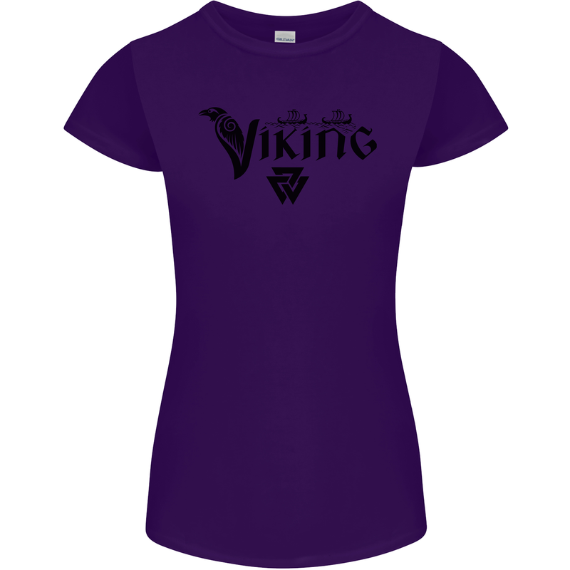 Viking Thor Odin Valhalla Norse Mythology Womens Petite Cut T-Shirt Purple