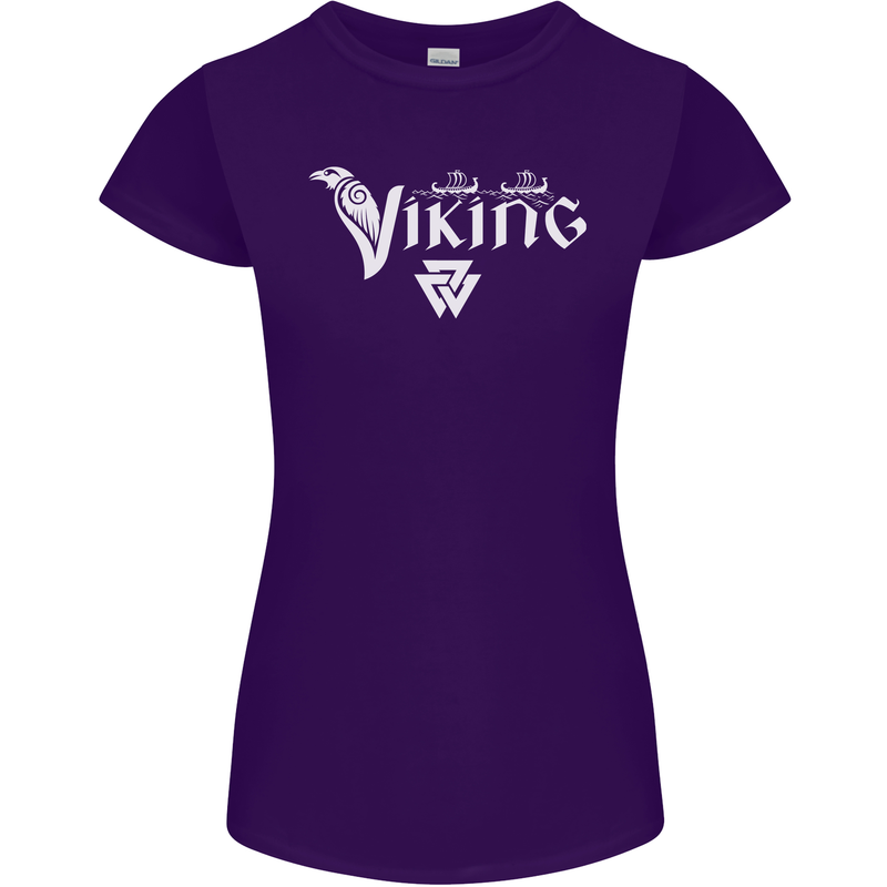Viking Thor Odin Valhalla Norse Mythology Womens Petite Cut T-Shirt Purple