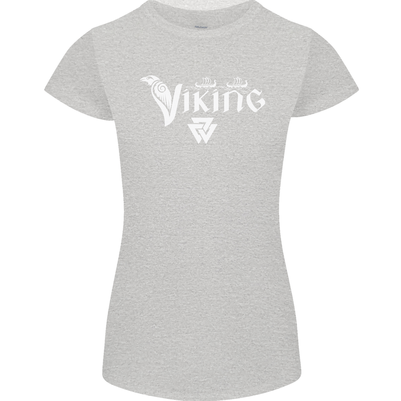 Viking Thor Odin Valhalla Norse Mythology Womens Petite Cut T-Shirt Sports Grey