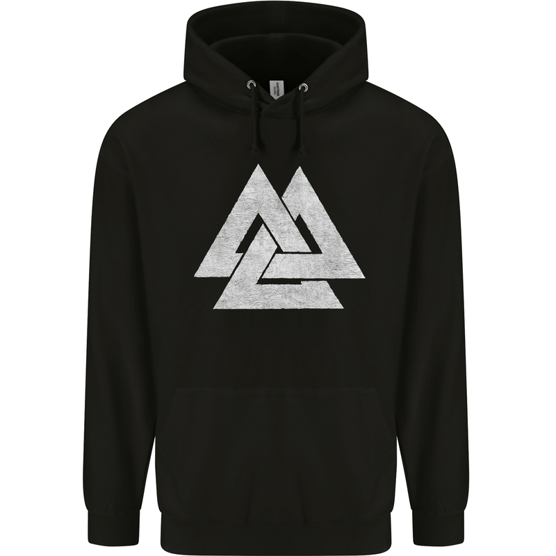 Viking Valknut Symbol  Norse Mythology Thor Childrens Kids Hoodie Black
