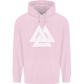 Viking Valknut Symbol  Norse Mythology Thor Childrens Kids Hoodie Light Pink