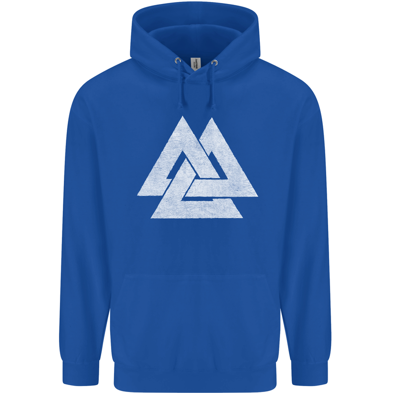 Viking Valknut Symbol  Norse Mythology Thor Childrens Kids Hoodie Royal Blue