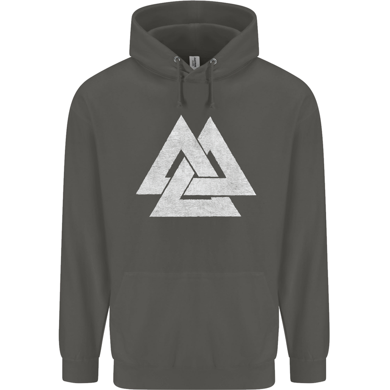 Viking Valknut Symbol  Norse Mythology Thor Childrens Kids Hoodie Storm Grey