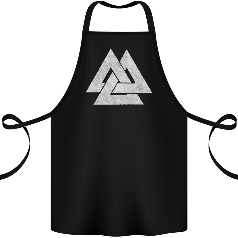 Viking Valknut Symbol  Norse Mythology Thor Cotton Apron 100% Organic Black