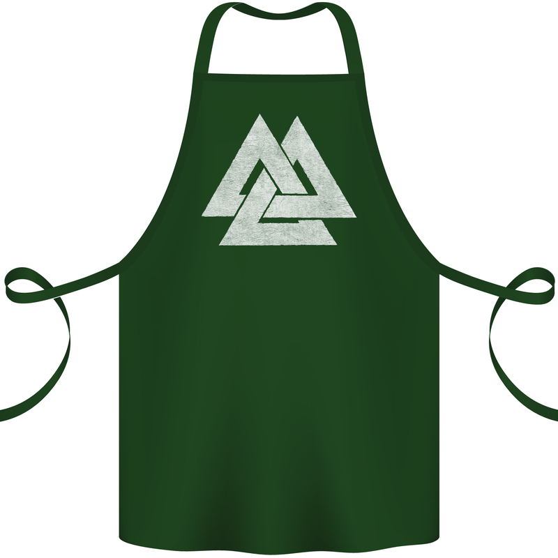 Viking Valknut Symbol  Norse Mythology Thor Cotton Apron 100% Organic Forest Green