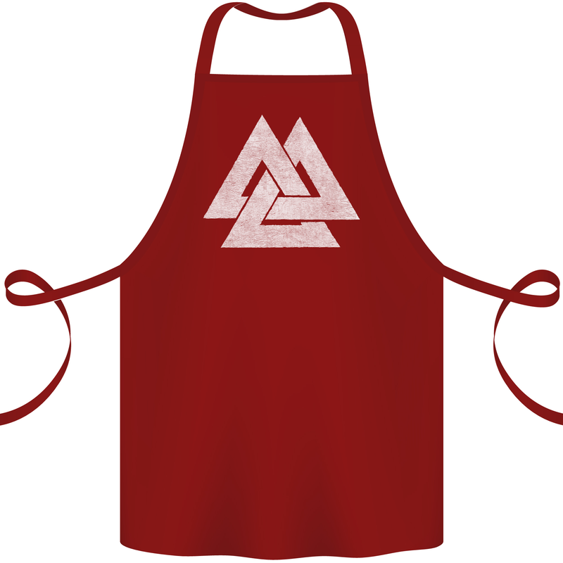 Viking Valknut Symbol  Norse Mythology Thor Cotton Apron 100% Organic Maroon