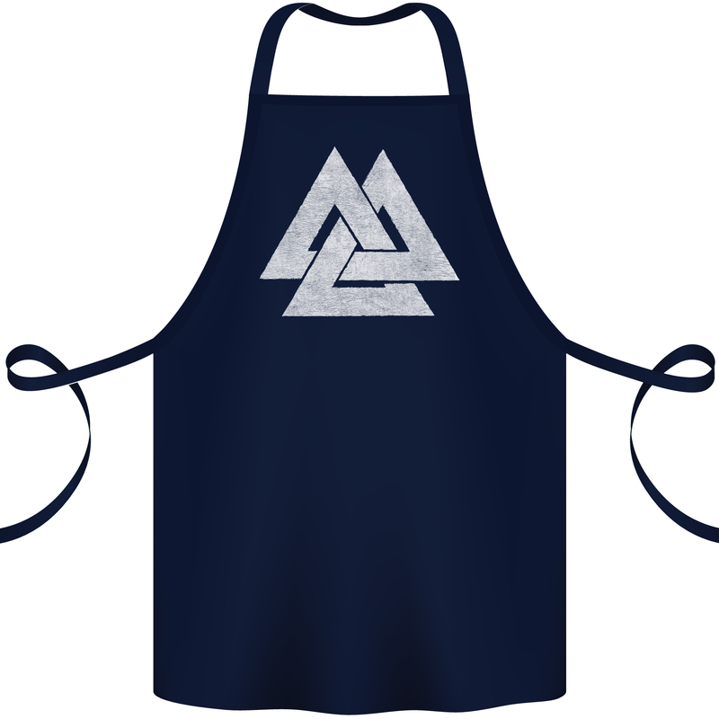 Viking Valknut Symbol  Norse Mythology Thor Cotton Apron 100% Organic Navy Blue