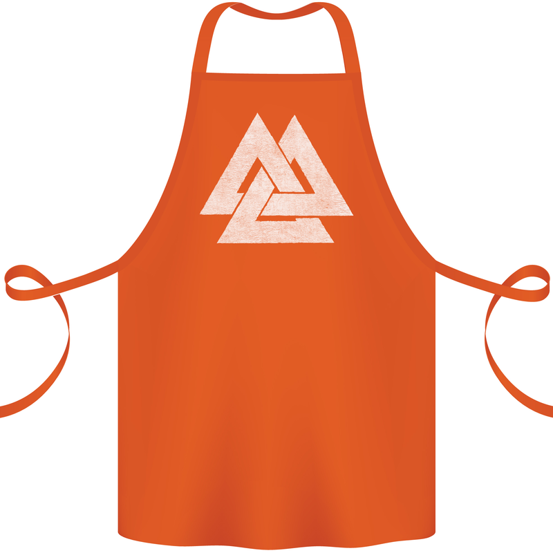Viking Valknut Symbol  Norse Mythology Thor Cotton Apron 100% Organic Orange