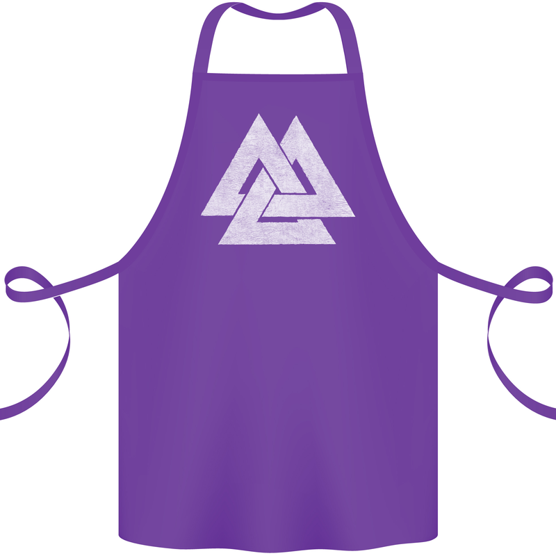 Viking Valknut Symbol  Norse Mythology Thor Cotton Apron 100% Organic Purple